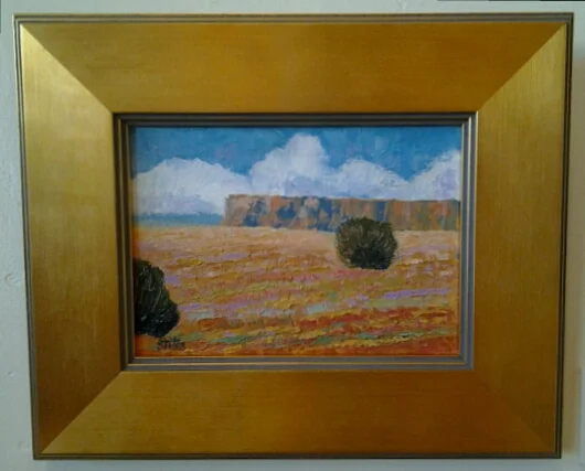 "Desert Cliffs" original oil by Ramona Stites - $195 (11" x 9")