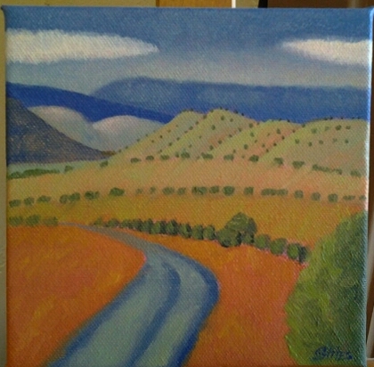 "Foothills" original oil by Ramona Stites - $115 (6" x 6")