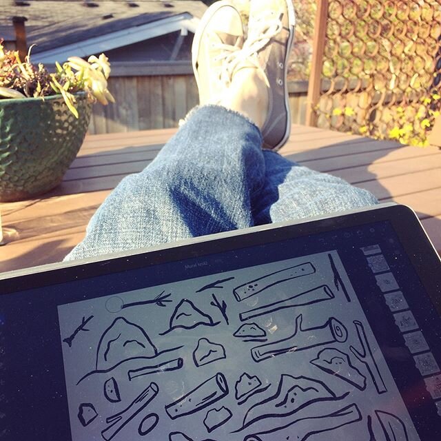 Working on sticks and stones on the patio 🌞s #illustration #adobefresco #quarantinelife #wereinthistogether