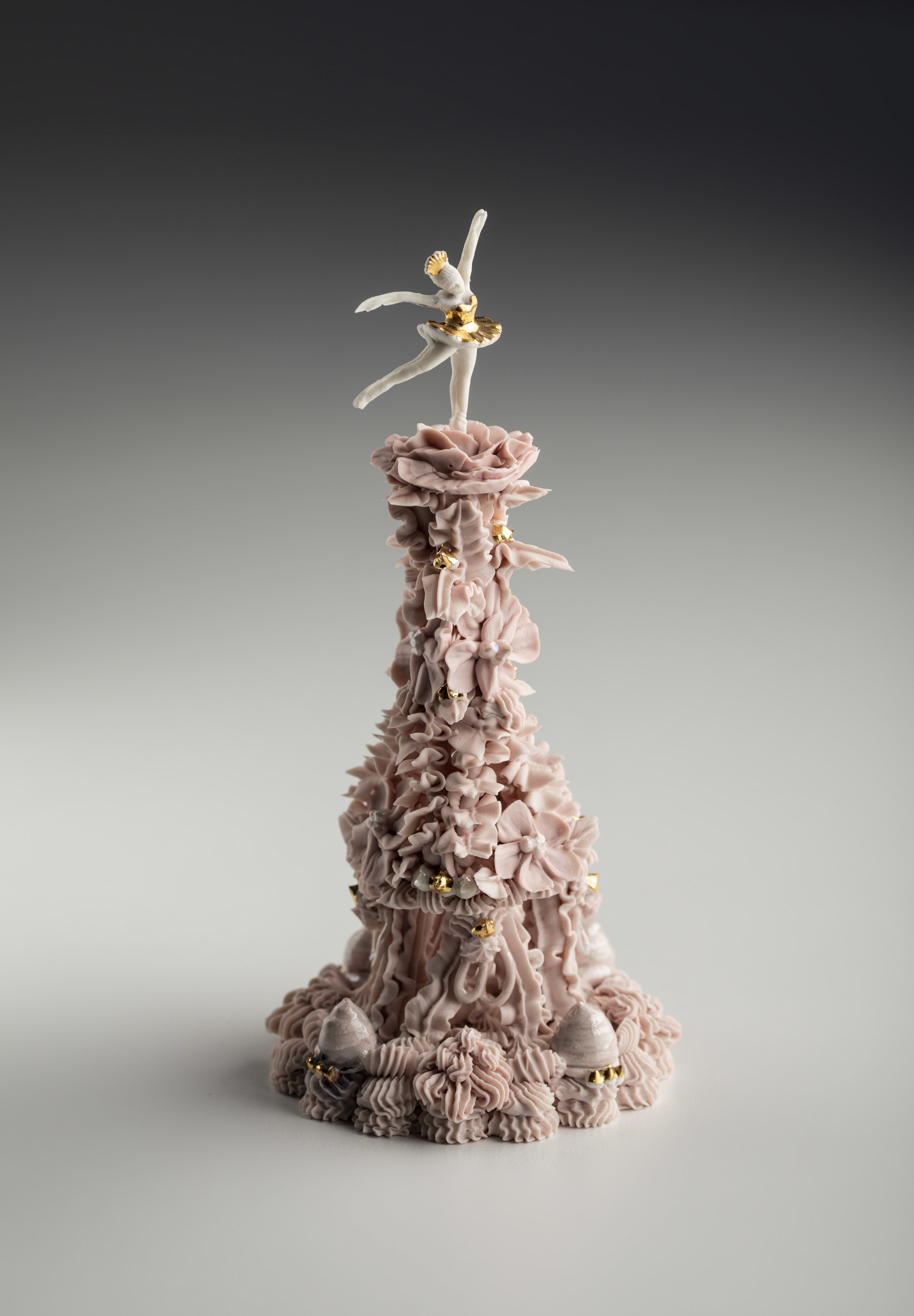 Ebony Russell, Ballerina Figure, 2019. porcelain, lustre. Photo credit Karl Schwerdtfeger