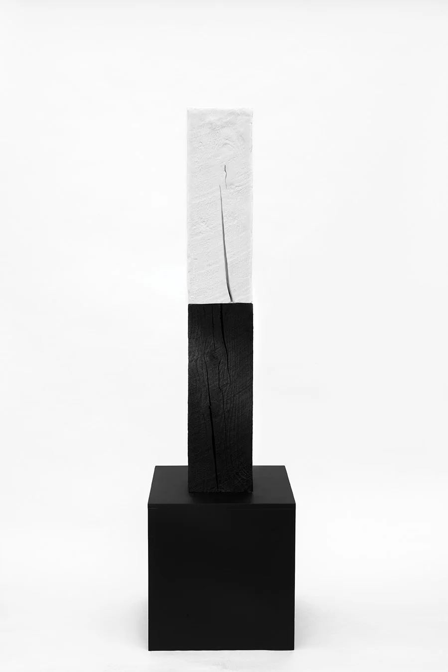 REFRACTION . 2014. Hydrocal, wood. 37 x 6 1/8 x 6 1/8 in