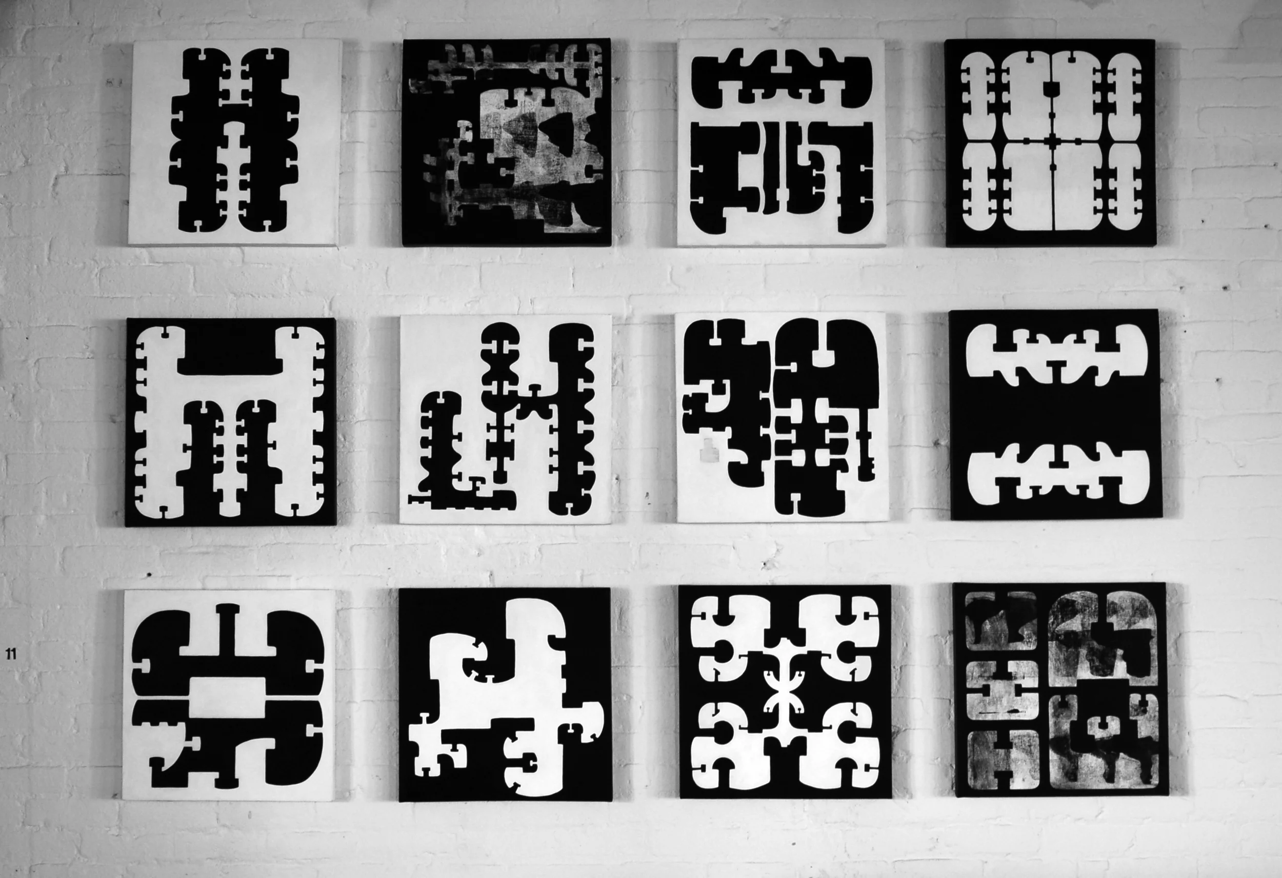 INTUIGRAMS. 2011. Acrylic on canvas. 18 x 18 in (each)