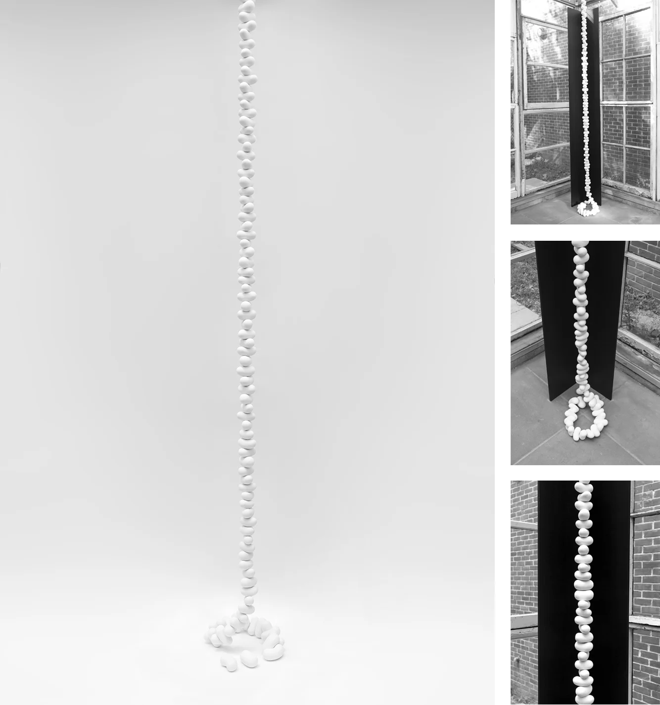 INITIATION . 2014. Porcelain, wire. Dimensions variable