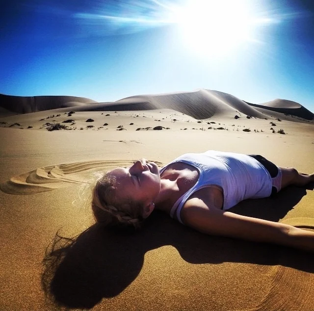Me making a sand angel in the Namib desert 