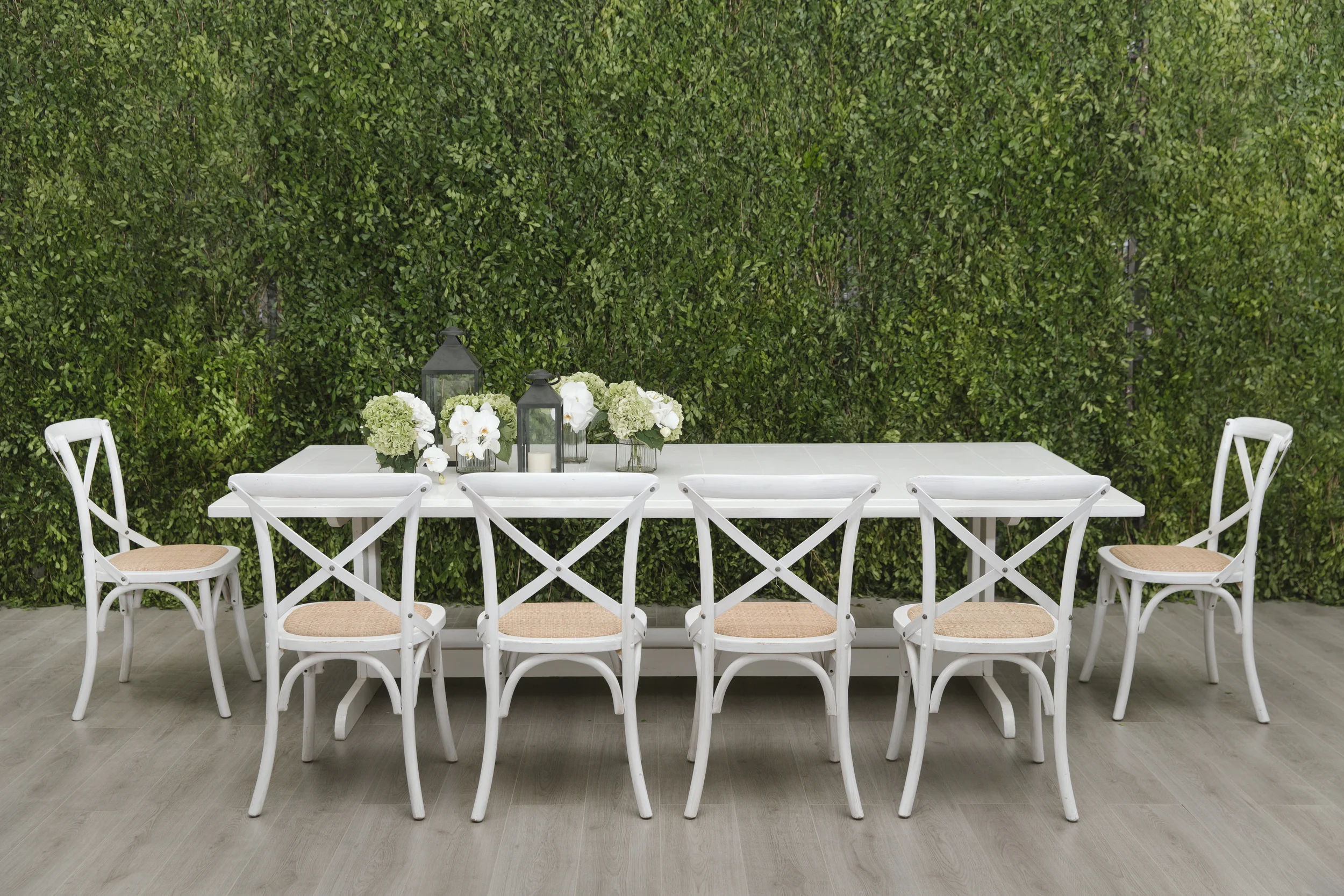 _Silla Crossback Blanca _Mesa Rectangular Blanca