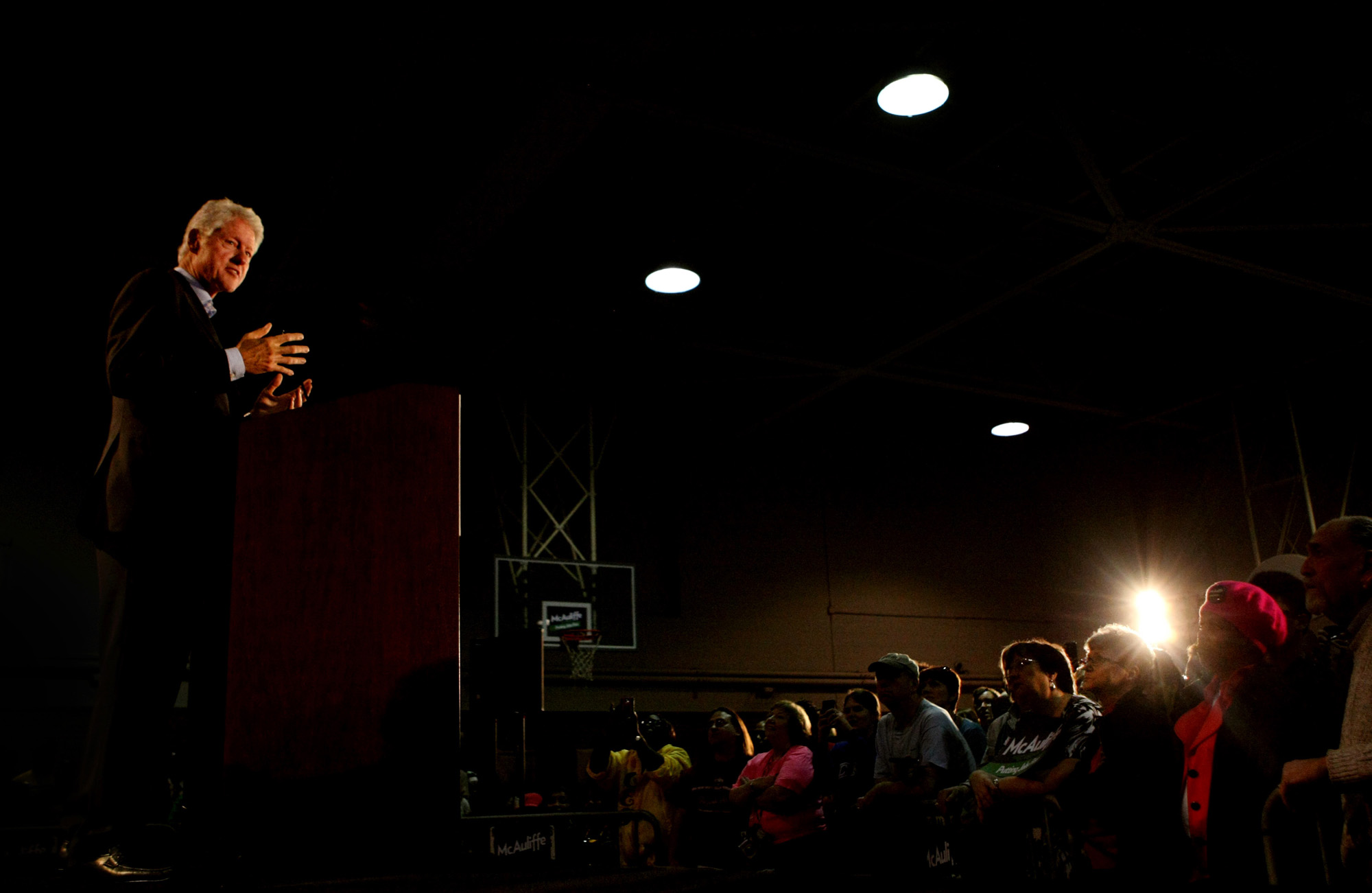 Presdient Bill Clinton stumps on behalf of current president Barack Obama. 