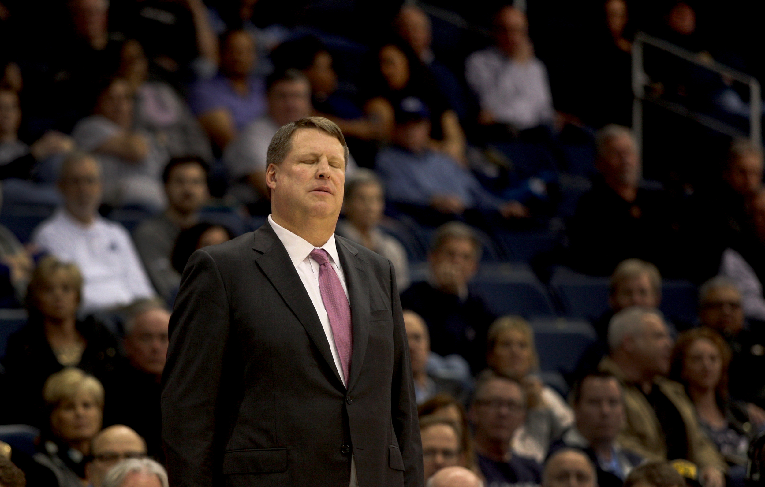 Old Dominion head basketball coach Jeff Jones reacts to a missed free throw in the closing seconds of ODU's 64-61 loss to Middle Tennessee, Saturday, Jan. 16, 2016 at the Constant Center in Norfolk. (Jason Hirschfeld | For The Virginian-Pilot)
