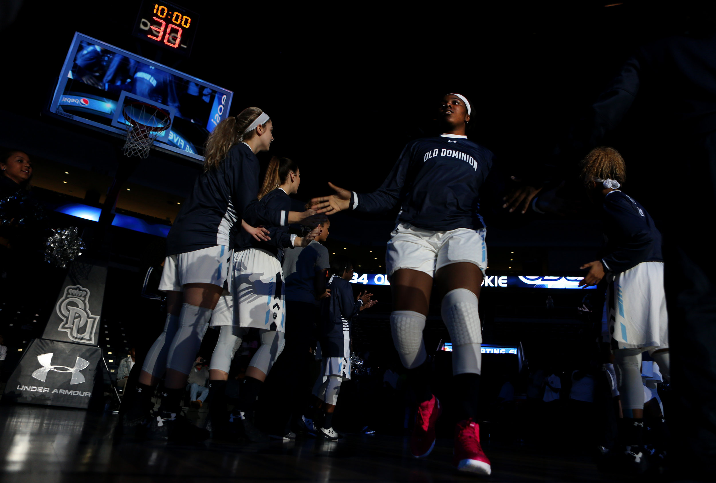 Old Dominion's Odegua Oigbokie is introduced before the start of the Lady Monarchs' game against Norfolk State, Friday, Nov. 18, 2016 at the Constant Center in Norfolk. ODU won 65-54.