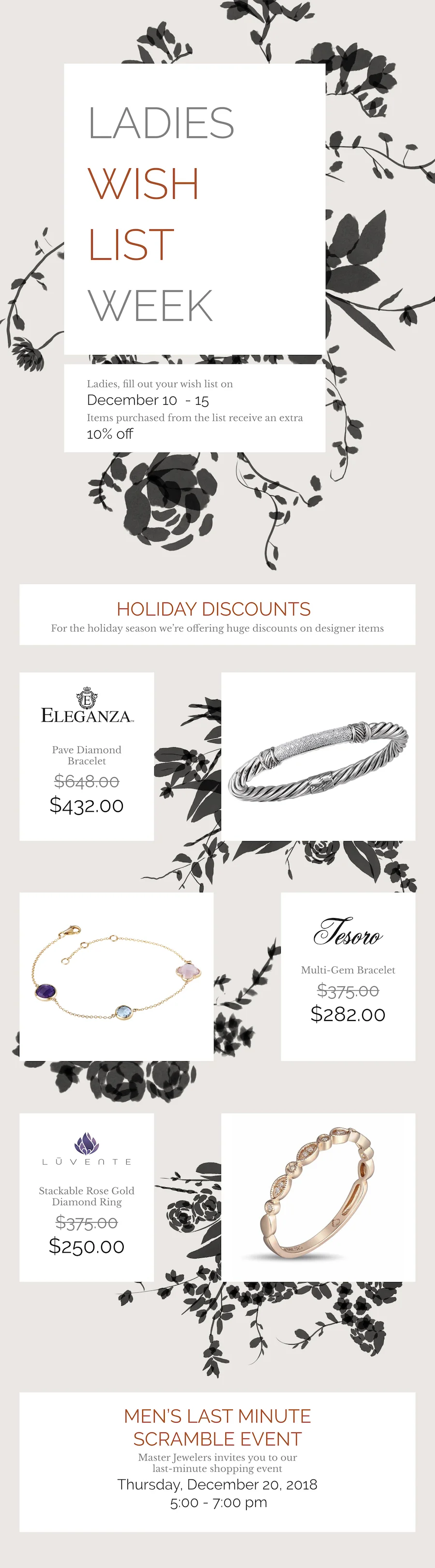 Master Jewelers, Wish List Email