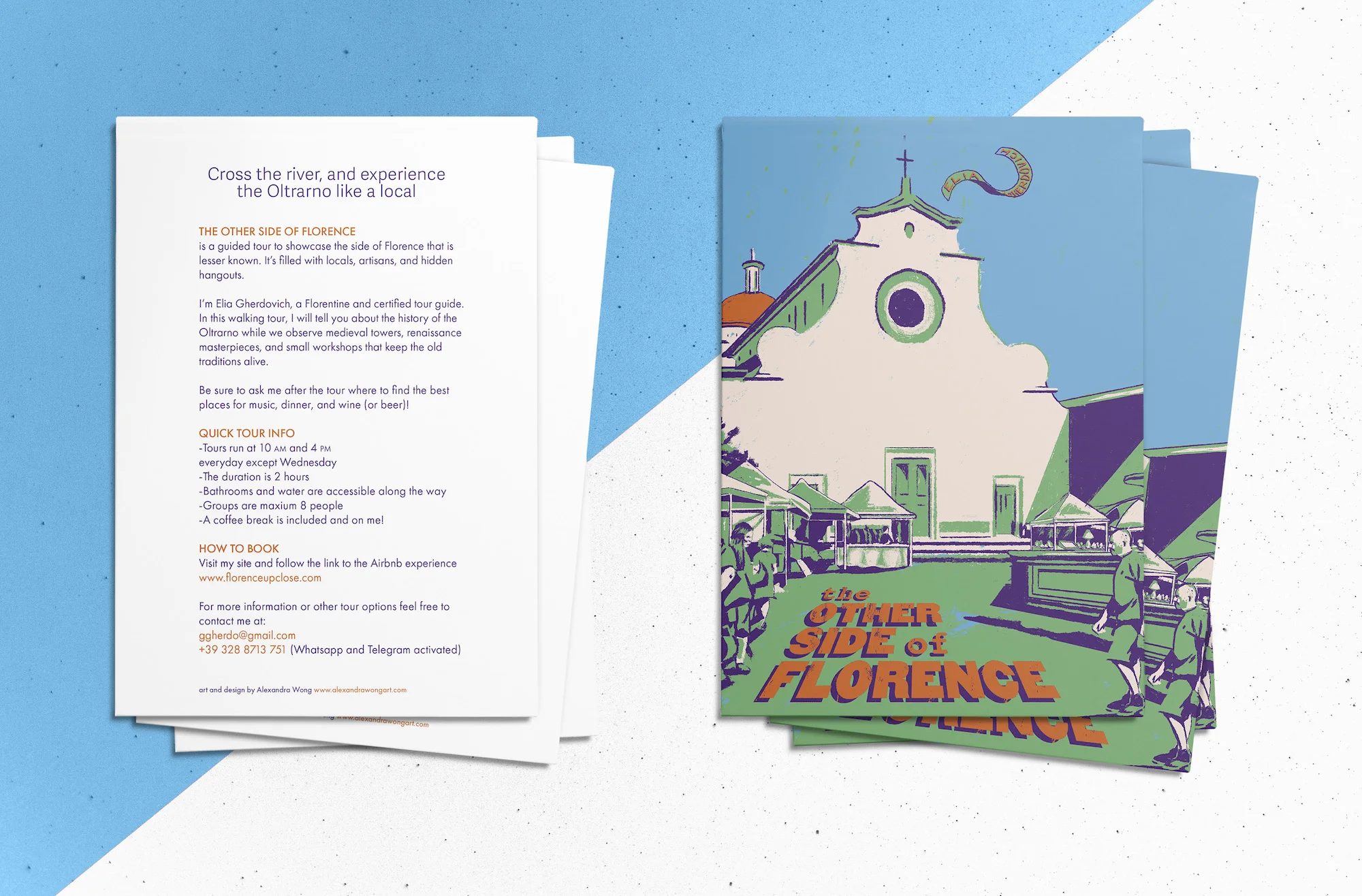Flyers for private tour in the Otrarno, Florence