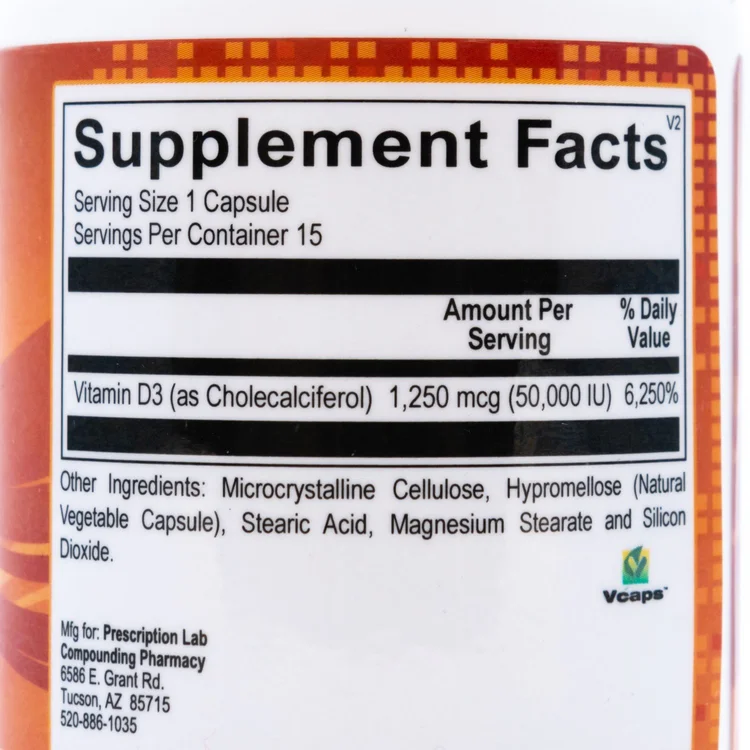 Vitamin D Supplement Label