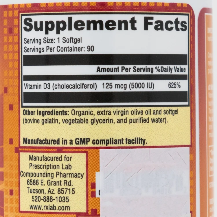 Vitamin D Supplement Label