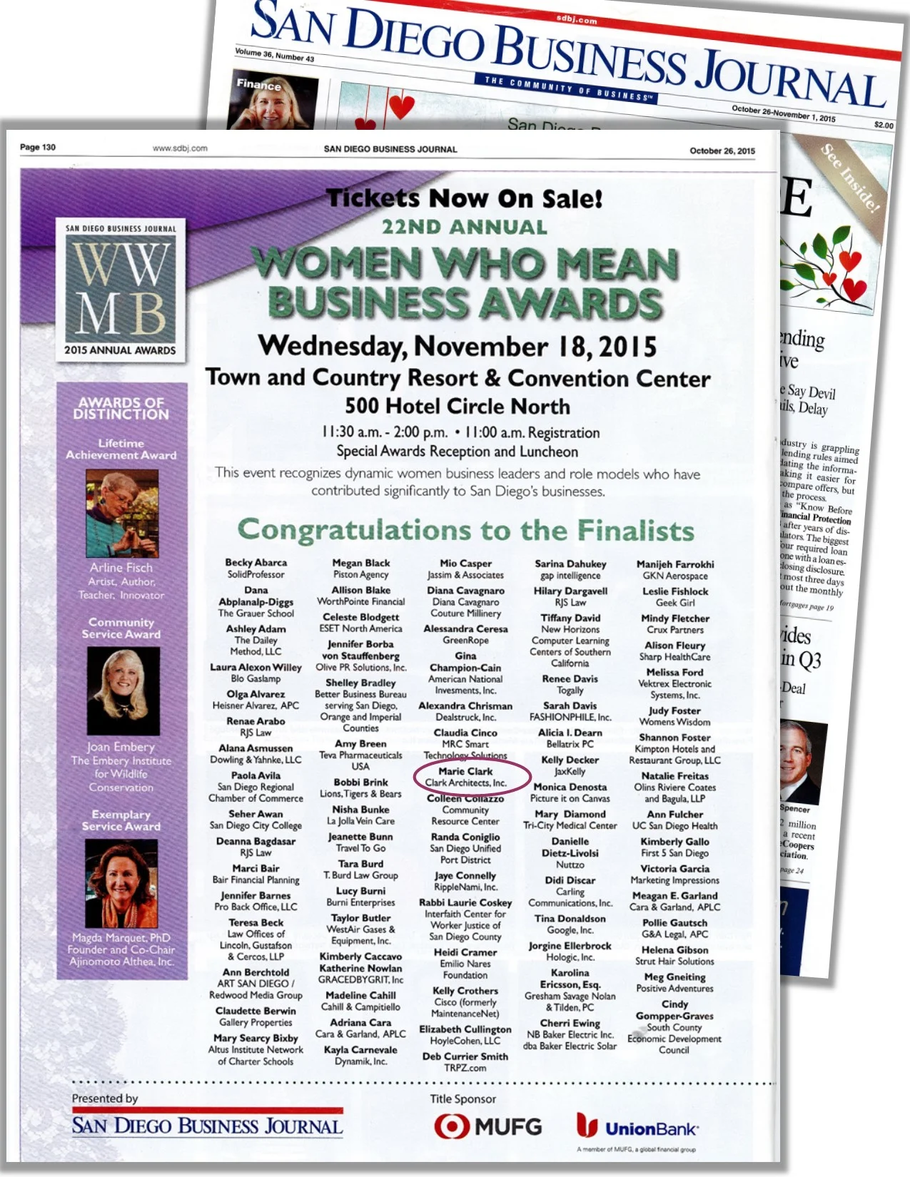 San Diego Business Journal - 2015 Women Who Mean Business Awards