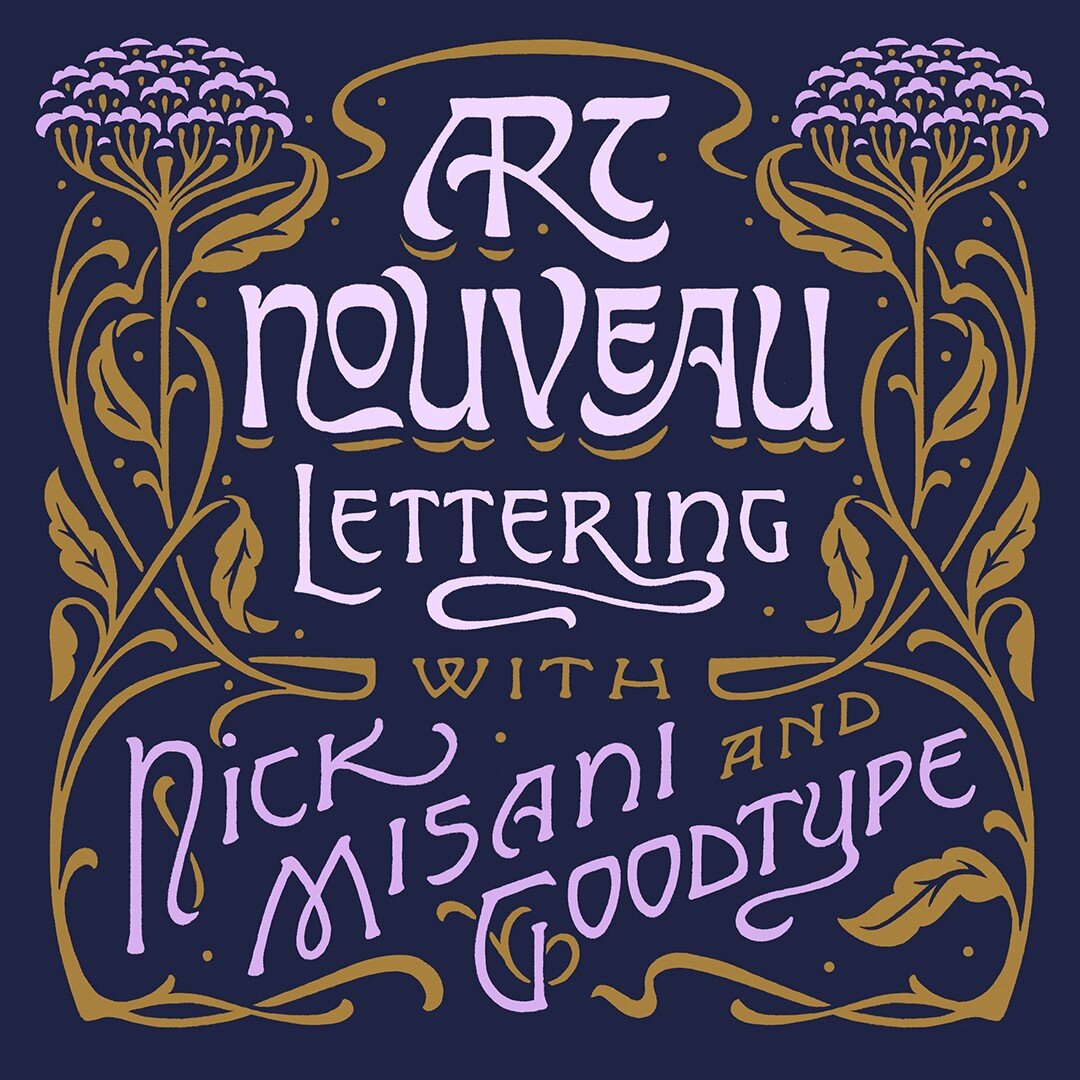 Hi friends! I&rsquo;m thrilled to announce that in a little over 2 weeks I&rsquo;m going to be teaching a live online workshop on ART NOUVEAU lettering as part of @goodtype'a new workshop cycle! It will be on Saturday the 23rd (of April) from noon to