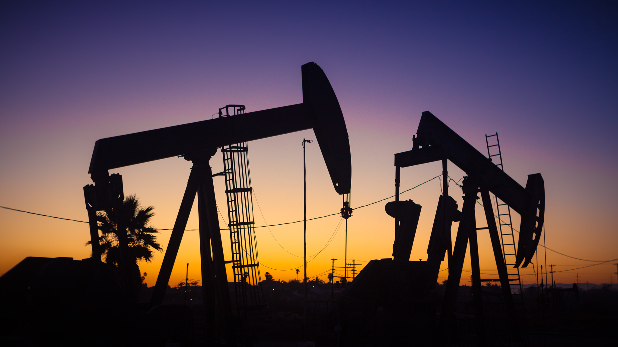 Pump Jacks At Dusk In The Inglewood Oil Field