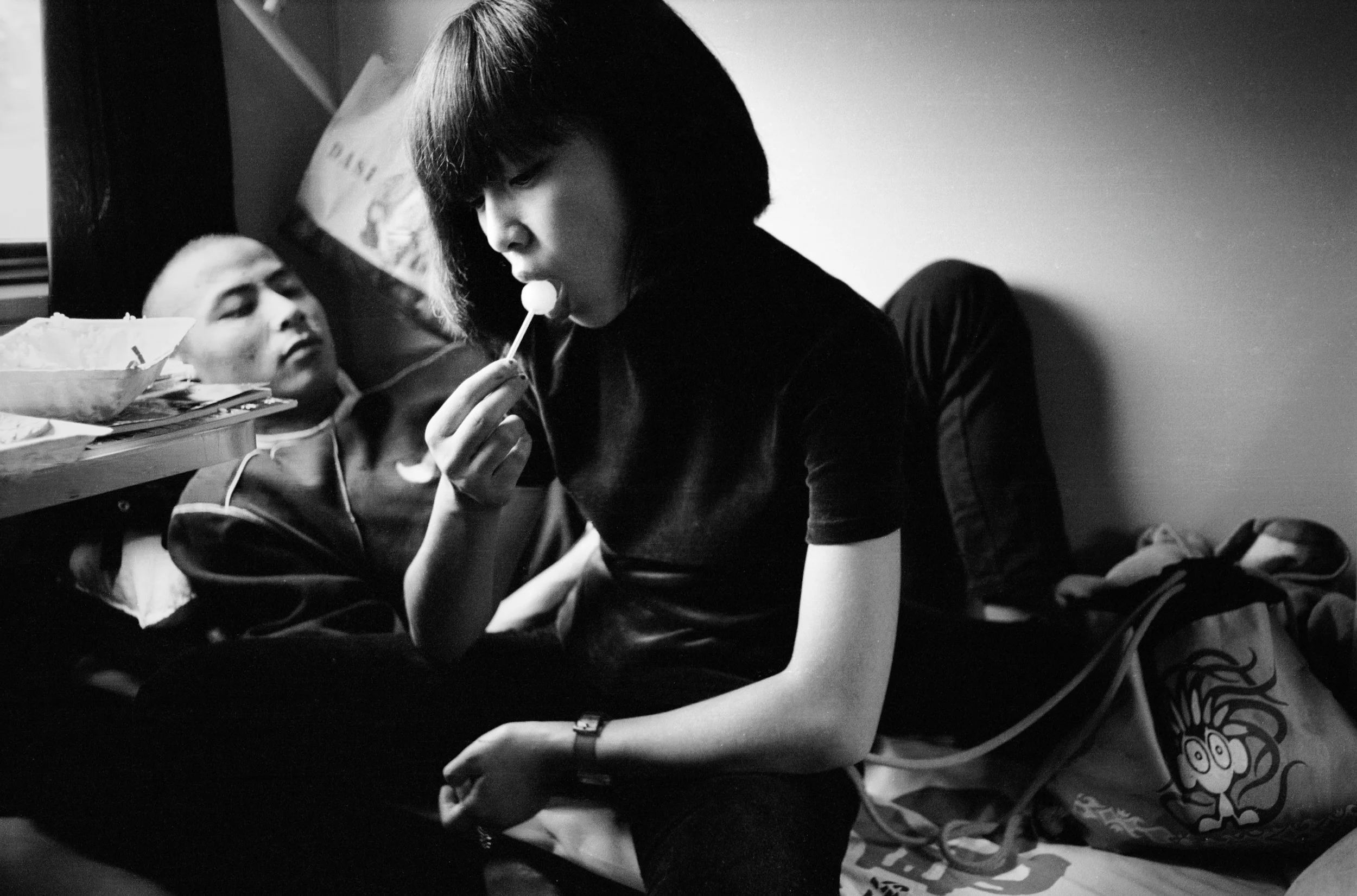 Yunnan, 1998.   A couple in the hard sleeper compartment on a train from Beijing to Kunming. 