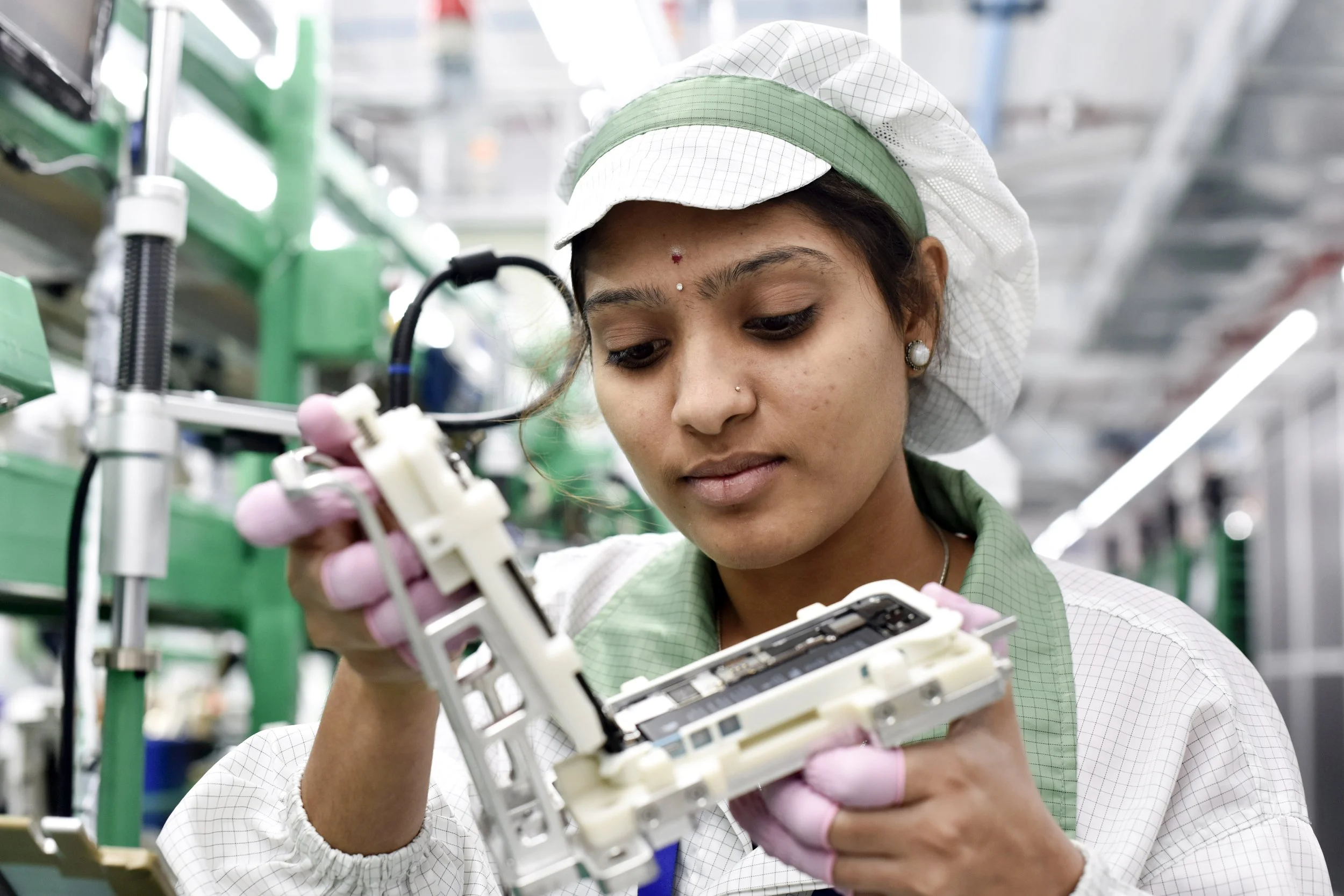  Bengaluru, India.   iPhone assembly plant worker (for Apple) 