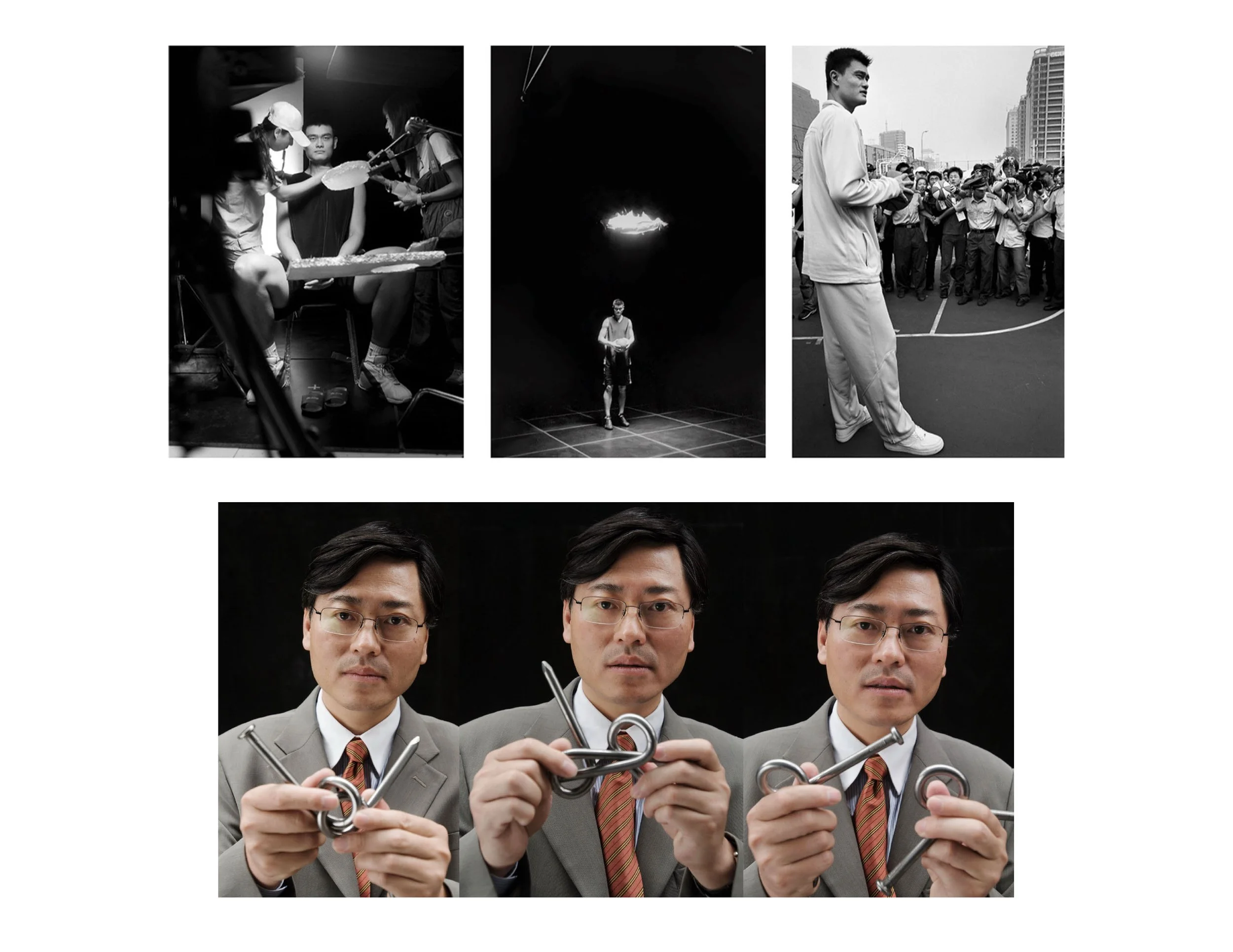  Beijing, China.  Basketball star Yao Ming (for  The New Yorker ) and Lenovo CEO Yang Yuanqing (for  American Way ) 