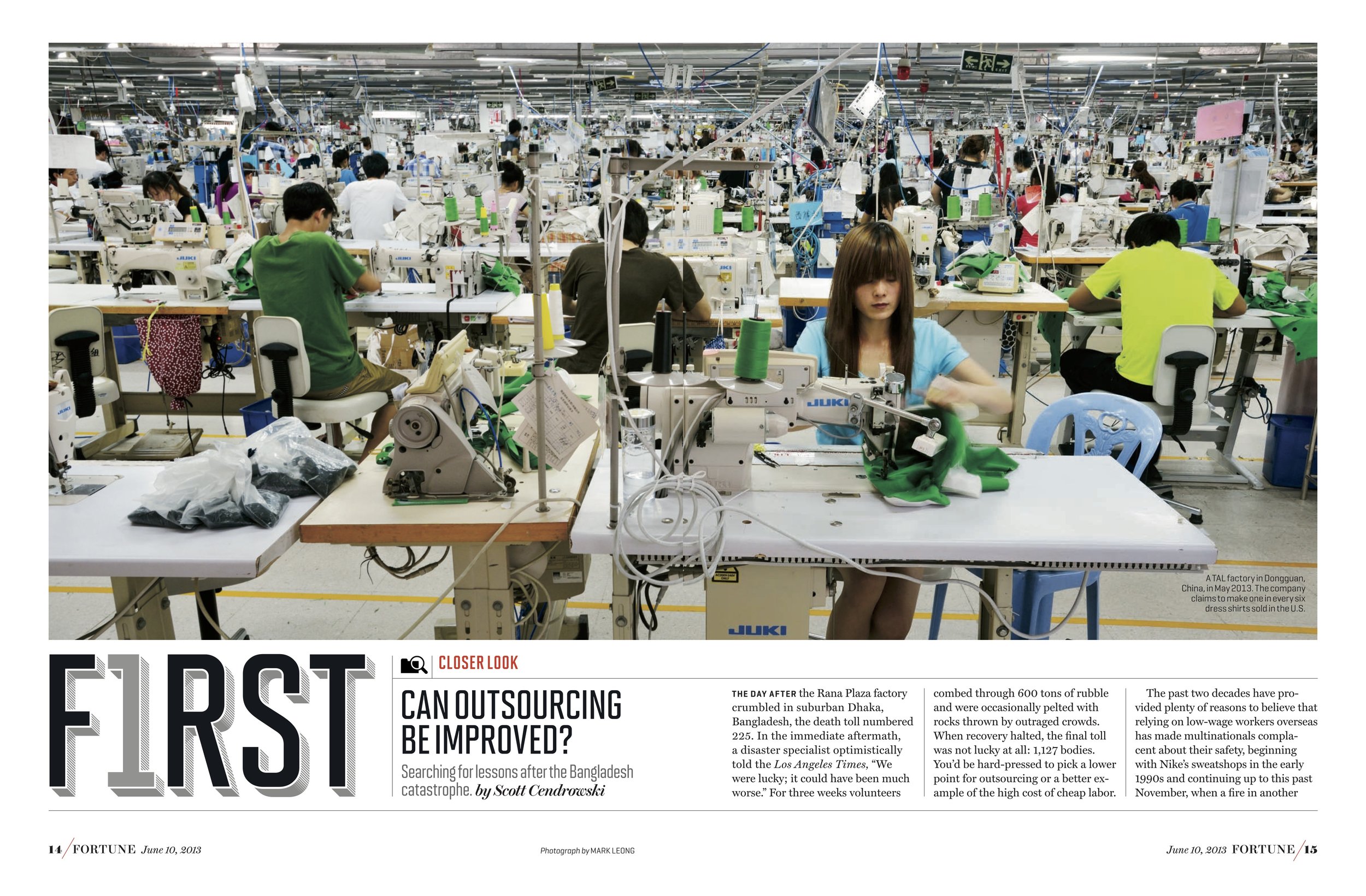  Dongguan, China.  One of the world’s largest shirt factories (for  Fortune ) 