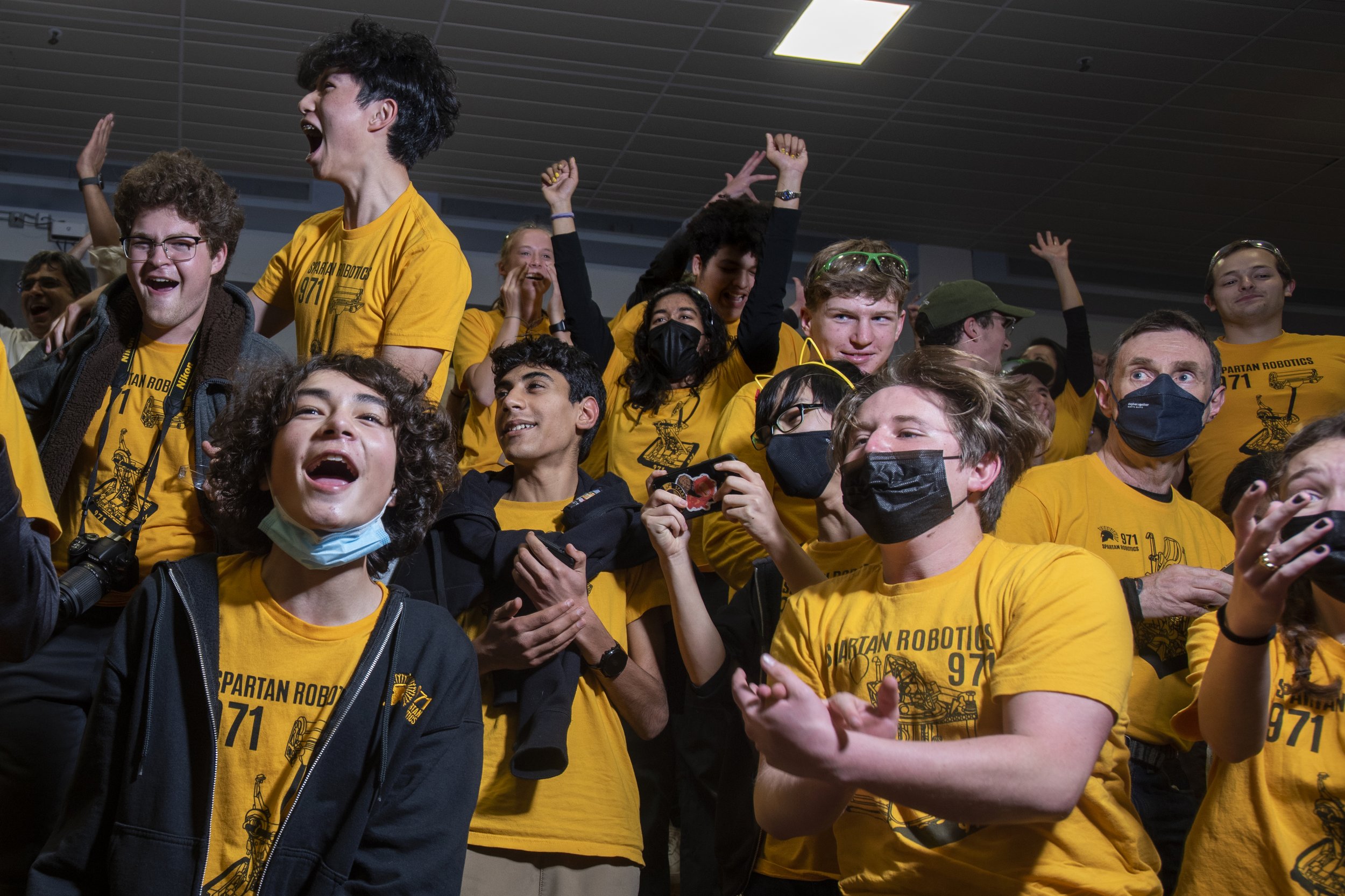  National Geographic.  Mountain View High School Robotics Team celebrates victory. San Francisco, California, USA 