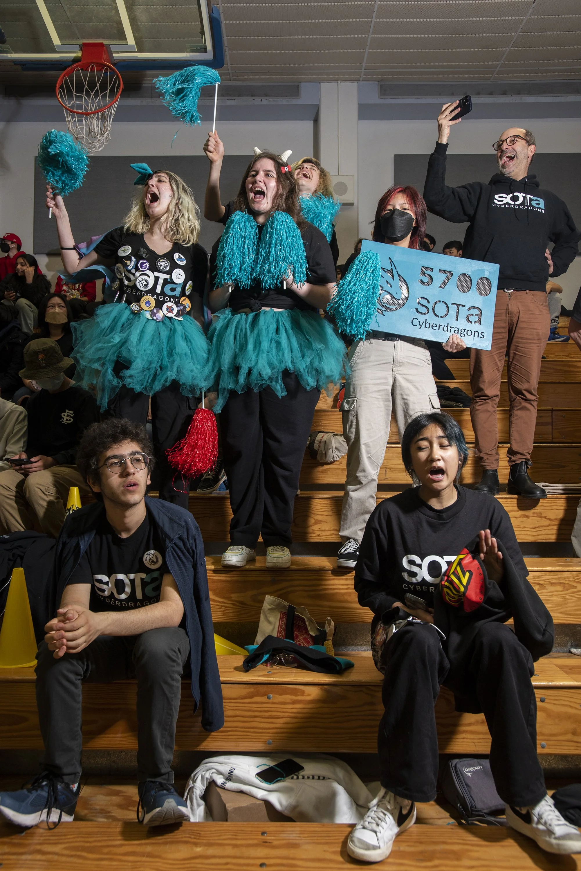  San Francisco, USA.  Robotics team members cheer for their teammates and their machine at regional tournament (for  National Public Radio ) 
