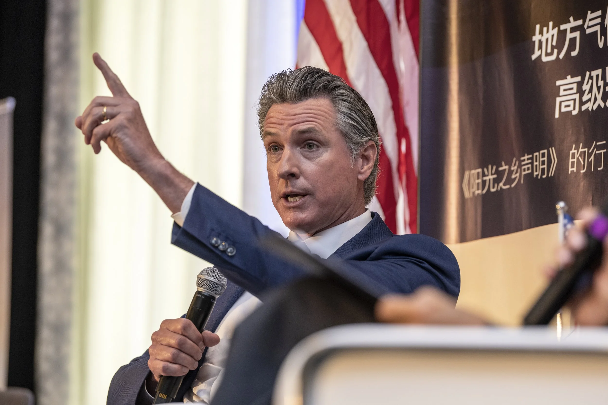  Berkeley, 2024.  California Governor Gavin Newsom speaks at the California-China Climate Institute Subnational Summit 