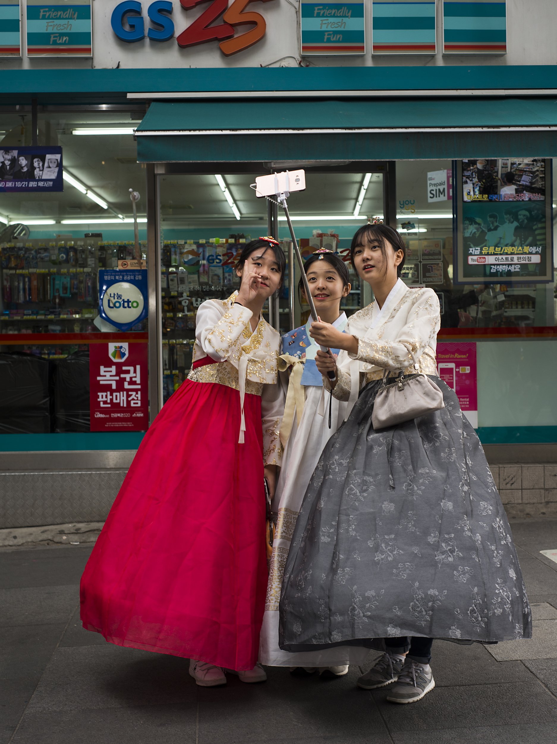  Seoul, 2016.  A government program uses discounts and free admission to parks and museums to incentivize South Korean students to dress in traditional hanbok costume 