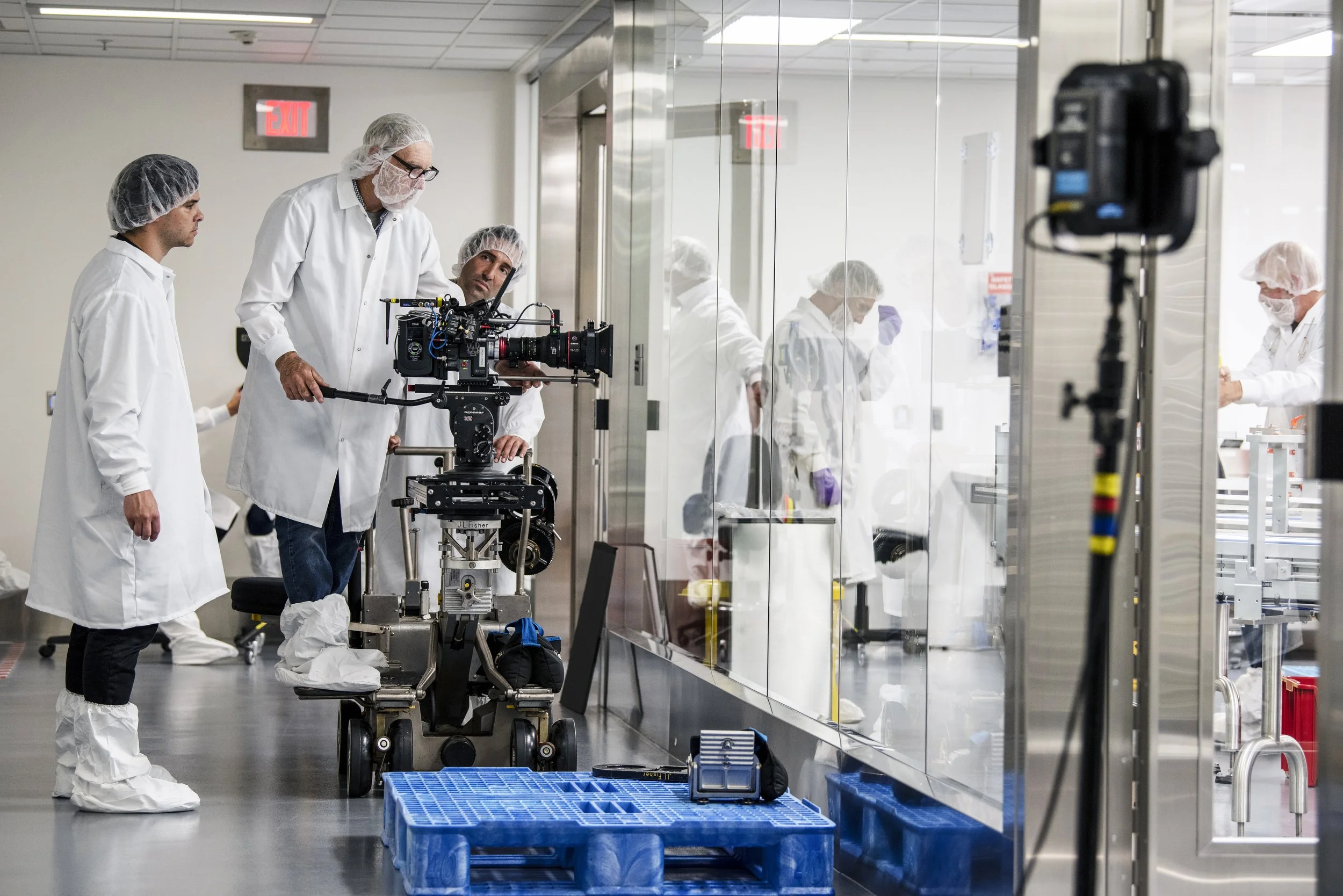  Fremont, 2023.  Behind-the-scenes at Boehringer Ingelheim pharmaceutical plant industrial documentary shoot 