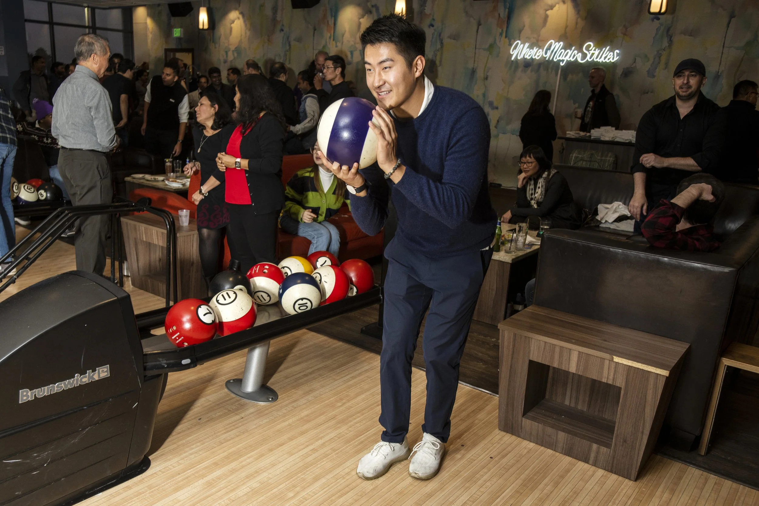  San Mateo, 2023.  Ya-hooliday Bay Area Party 2023, including food, music and bowling 