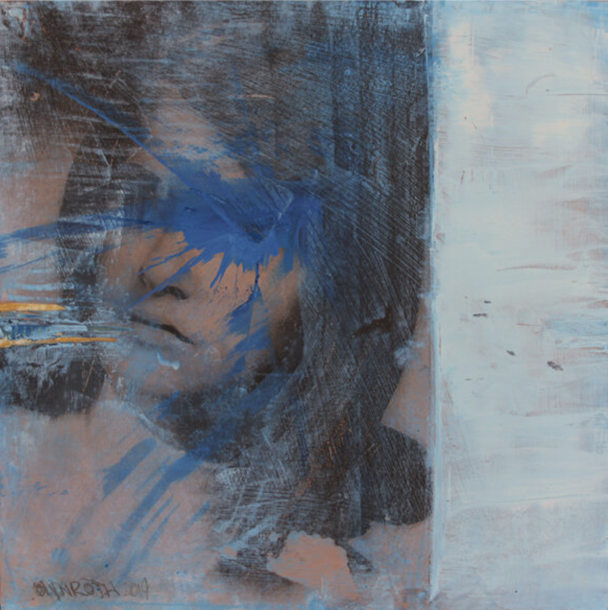 2019, oil and mixed medium on wood panel, 12" X12"