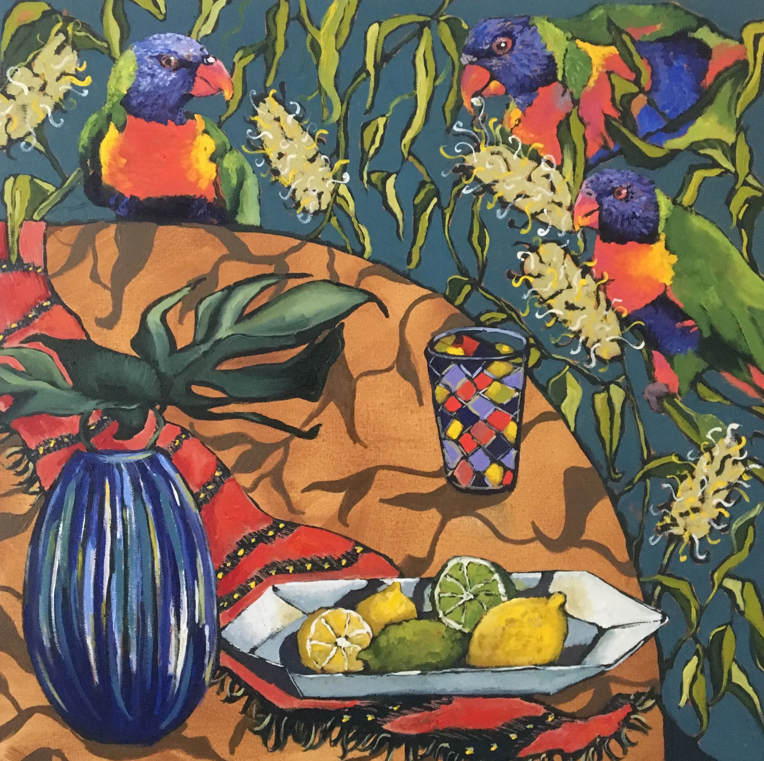LorikeetWallpaper, 61x61cm,oil,$500.jpg