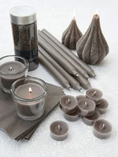 Taupe candle collection. Divine. They have the same collection in loads of other colours