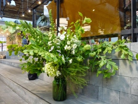The beautiful green arrangement that Vic created