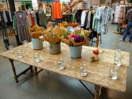 One of the tables set up for our workshop