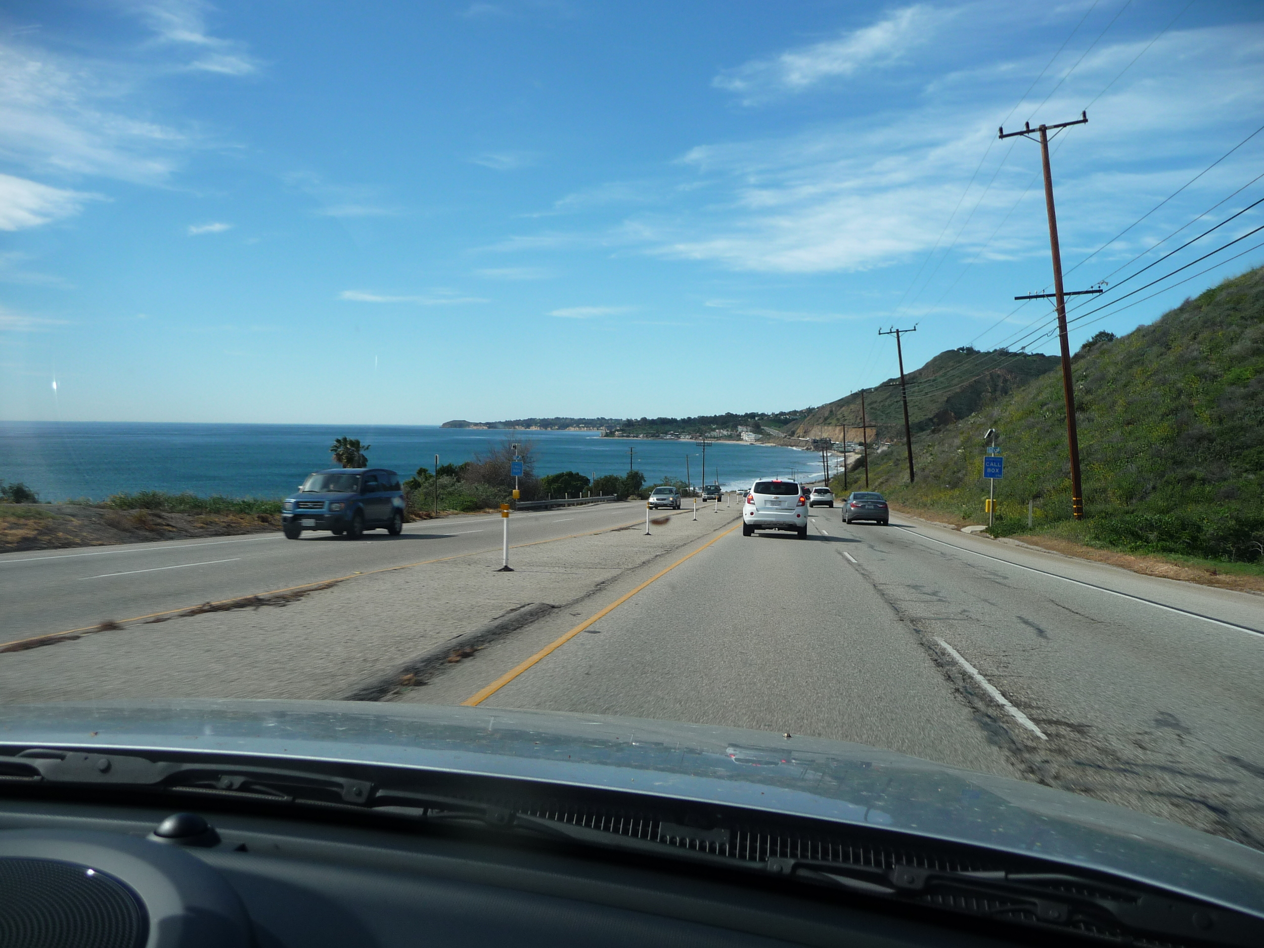  View of the coastline from the car 