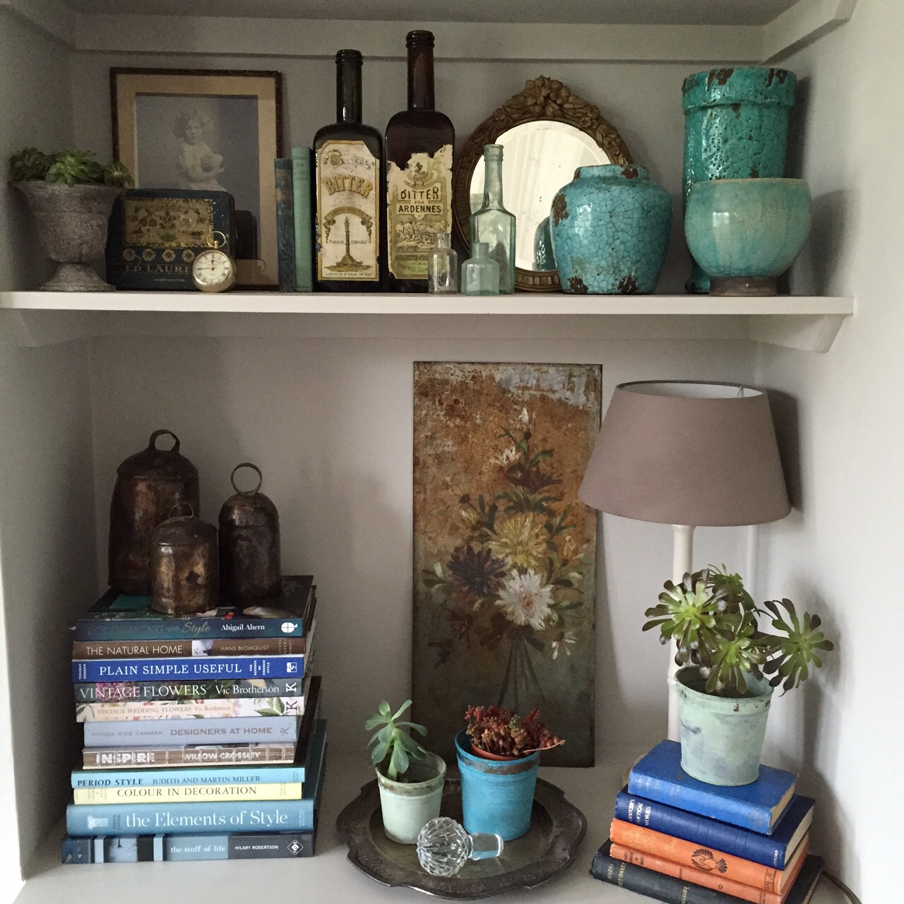  Shelves in my sitting room that I styled with the inspiration from Petersham today! 