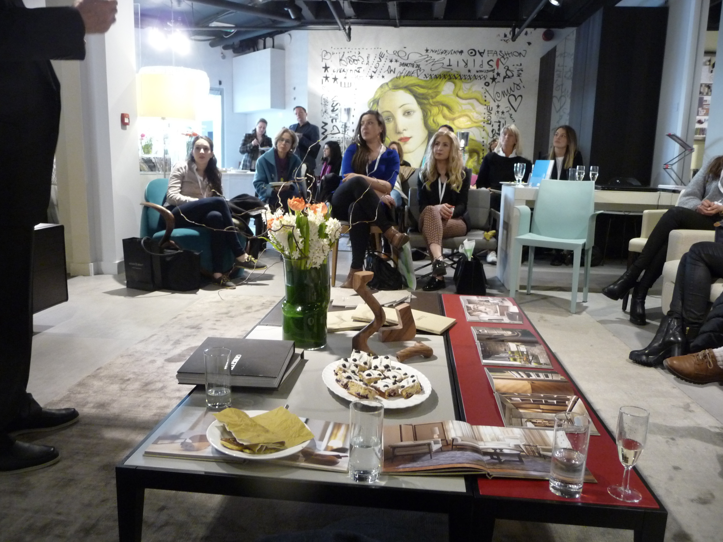  Giorgetti presentation over lunch in the showroom 