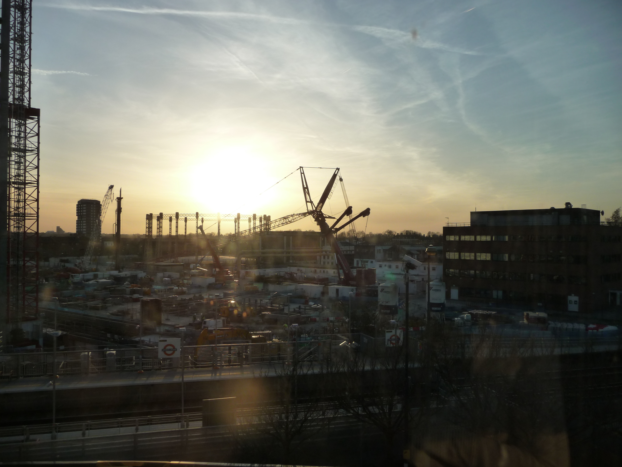  Dusk from the window of the Fox Linton showroom looking over the gas works 