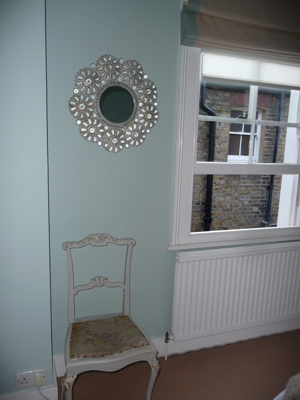 This little mirror was bought from The Cross . It's not really sparkly, just the camera flash. I loved it because it's so different. The little chair below is another auction purchase for a fiver!