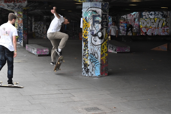  Skateboarders are a feature of the South Bank as are the graffiti artists 