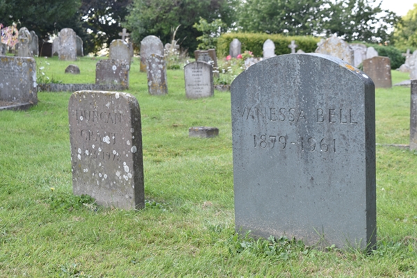  Finally I found what I had been looking for and the reason for coming to Firle Church - the graves of Vanessa Bell and the love of her life Duncan Grant - side by side in death as they always were in life. 