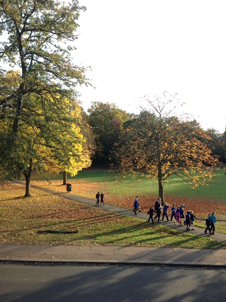  School children walking through the Common with their teachers. I wonder if they even notice the beauty of their surroundings?! 