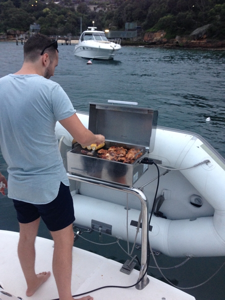 Moored up by the Taronga Zoo and time for the barbie