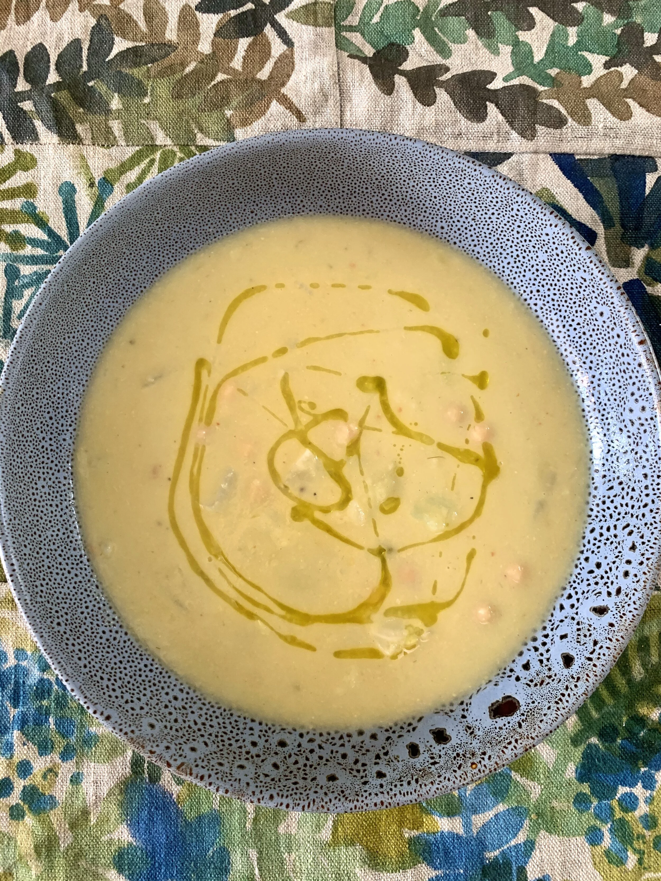 Chickpea, leek and fennel soup