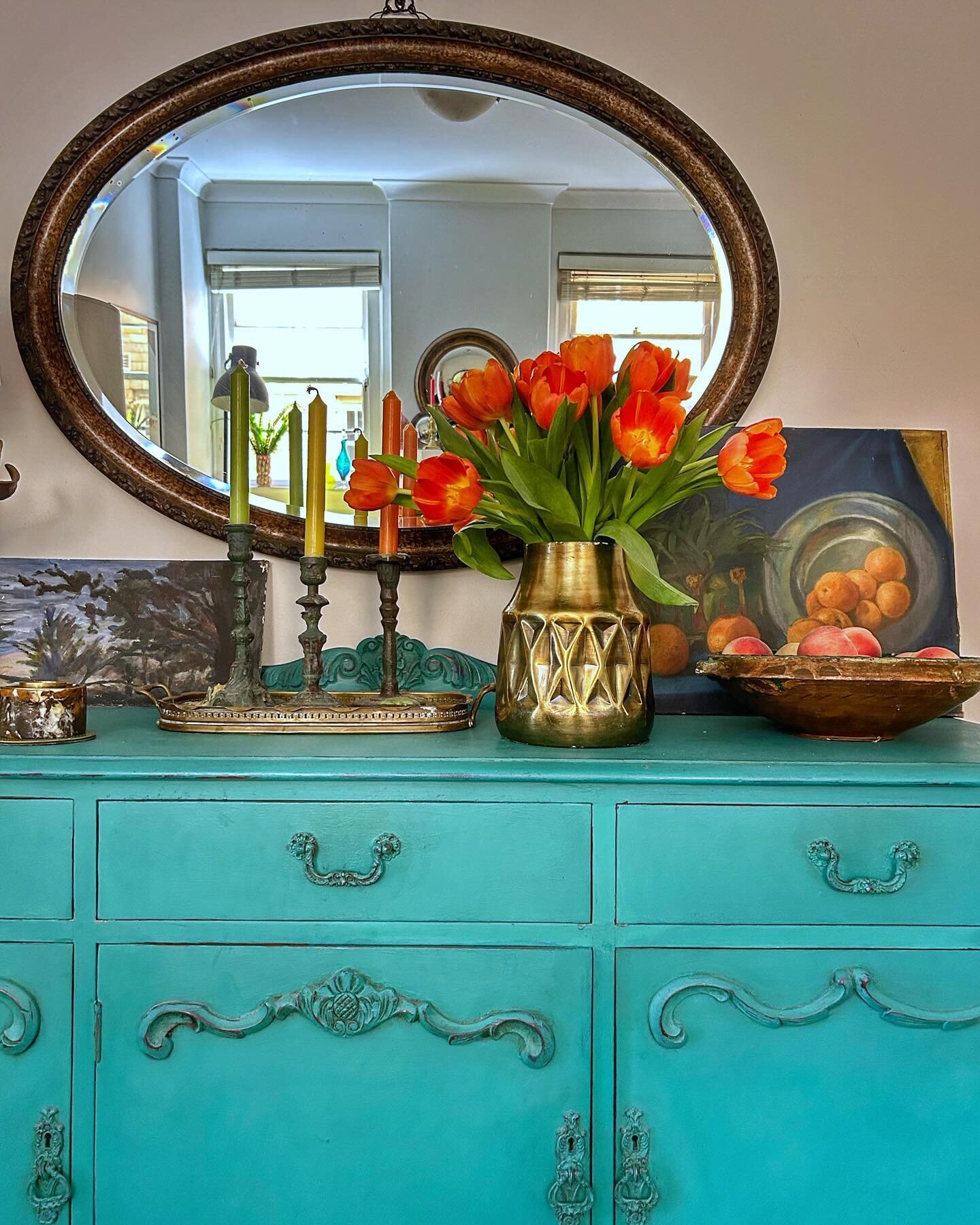 You can&rsquo;t have too many mirrors in a home. It took me two years to find the perfect mirror above this sideboard but patience paid off and I found it on Facebook Marketplace for the paltry sum of $30! It not only works aesthetically but it also 