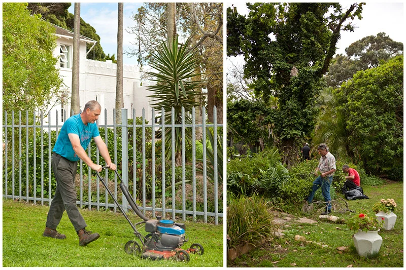 There are always chores to be done and Derrick likes the men to work from 9 until 4. "hey mustn't build up a sweat" he says, "just keep themselves busy".