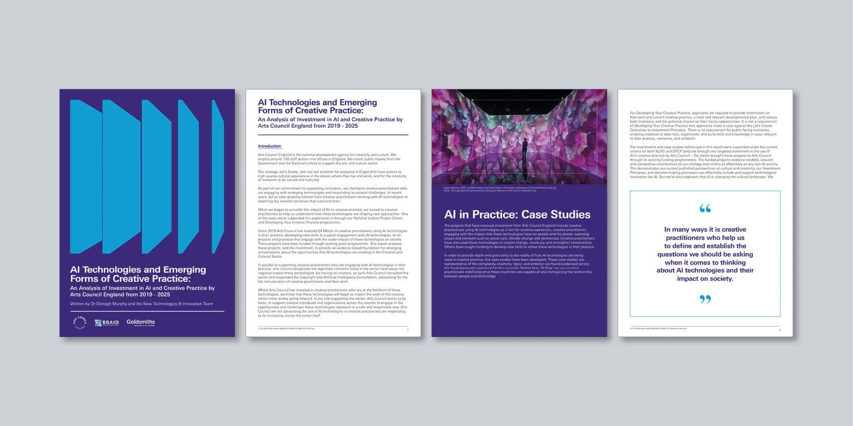 Arts Council England evidence report cover design featuring structured typography and accessible layout hierarchy