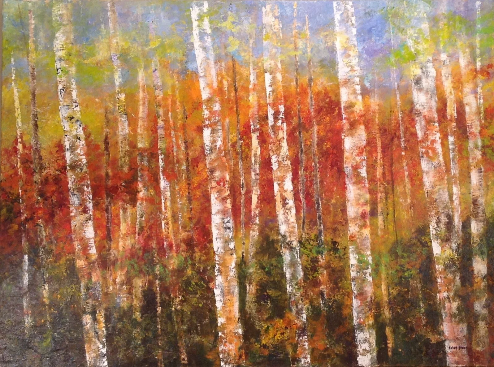 View From My Window - Autimn Mixed Media - 30"" x 40""