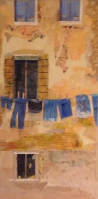 LAUNDRY DAY Collage 10" x 20"