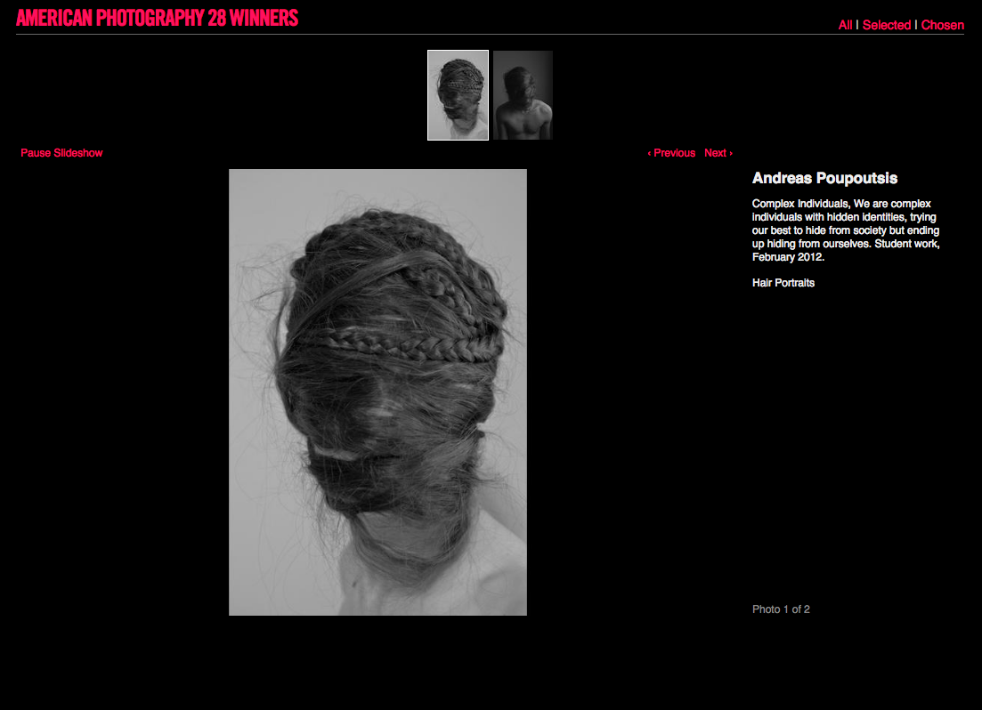 Published in American photography book edition 28. Click here for images
